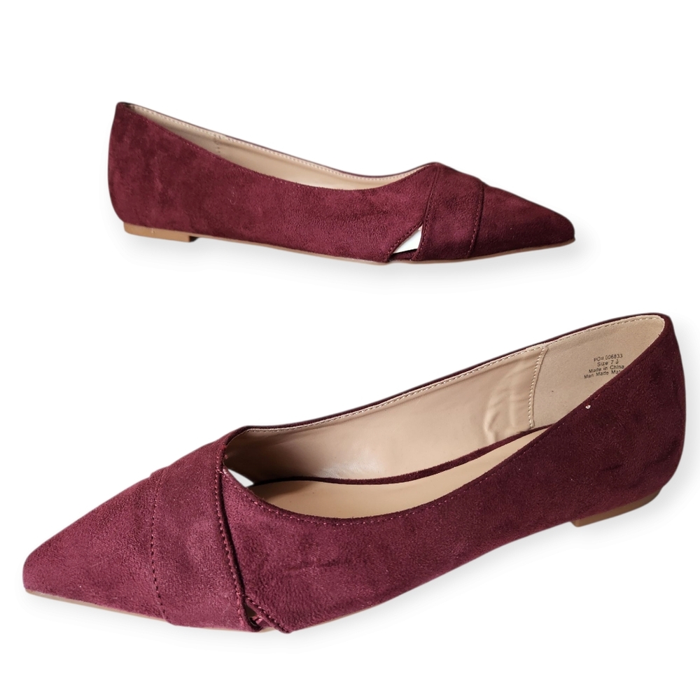 Journee Womens Winslo Slip On Pointed Toe Ballet Dress Flat Sz 7.5 NWOT